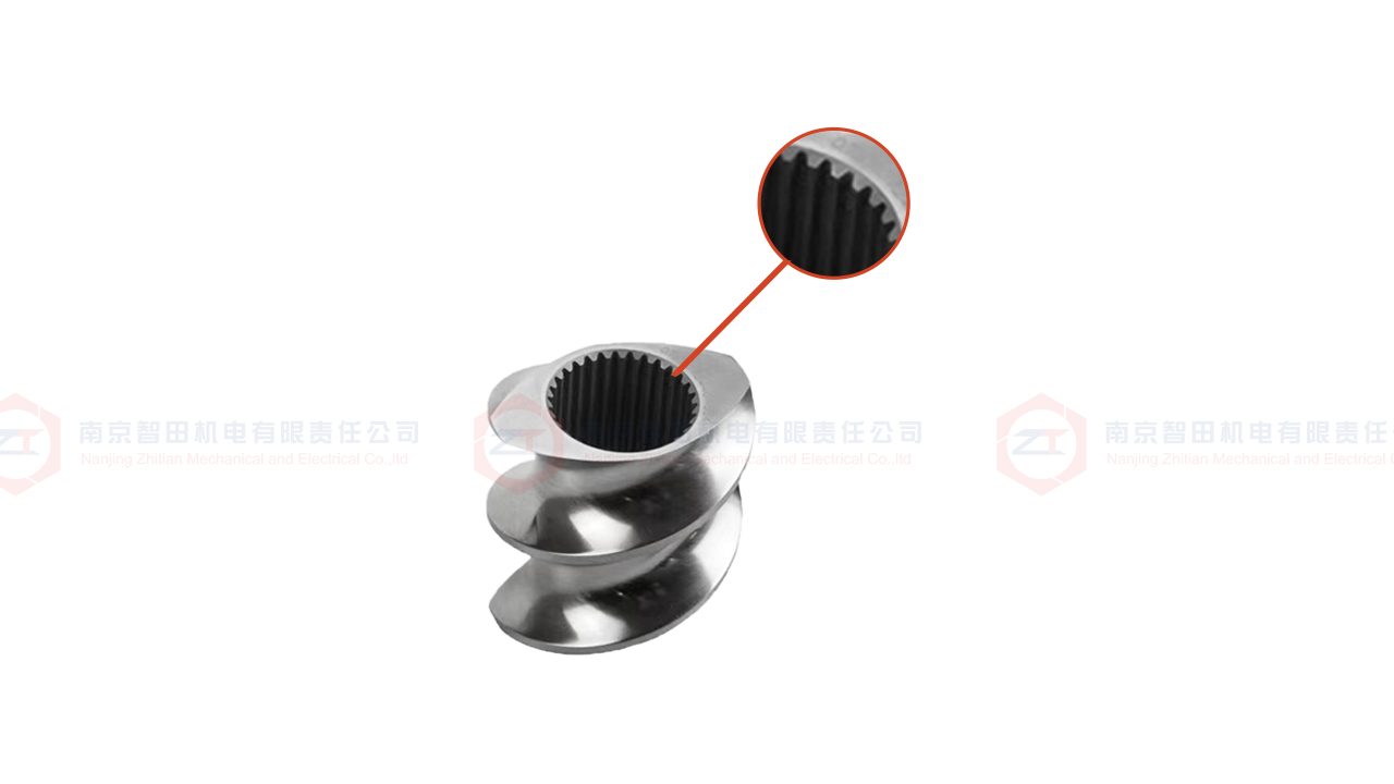 Full set of extrusion screw elements with spline shafts for co-rotating twin screw extruders